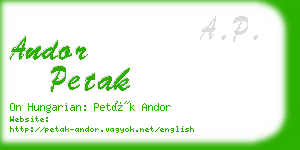 andor petak business card